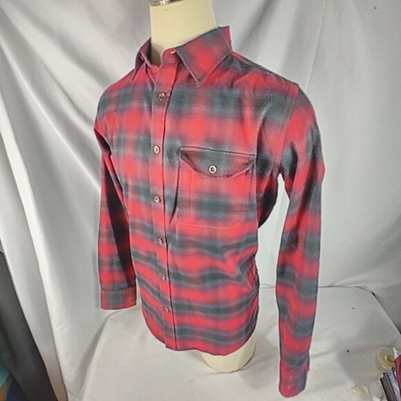 Swiss Tech Red/Blue Poly Blend Flannel Button Down Shirt Men’s Size Large - Picture 5 of 6